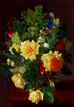 A Still Life With Yellow Roses And Freesia Artwork by Otto Didrik Ottesen