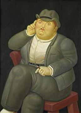 Man Seated Artwork by Fernando Botero
