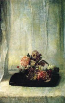 Roses on a Tray Artwork by John La Farge