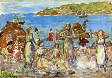 Beach Scene, New England Artwork by Maurice Prendergast