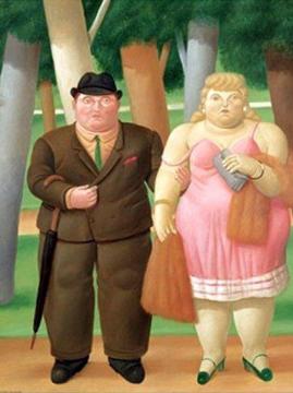 A Couple Artwork by Fernando Botero