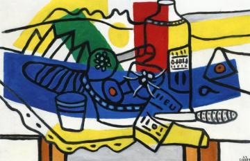 Still Life in Blue Artwork by Fernand Léger