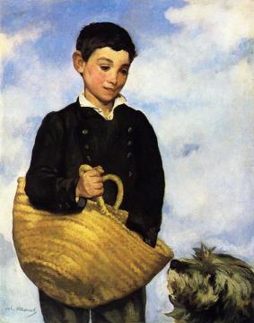 Boy with Dog Artwork by Edouard Manet