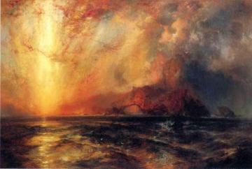 Fiercely The Red Sun Descending, Burned His Way Across The Heavens Artwork by Thomas Moran