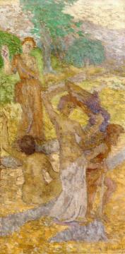 Figures in a Landscape Artwork by Aristide Maillol