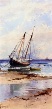 Beached Schooner Artwork by Alfred Thompson Bricher