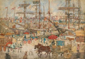 Docks, East Boston Artwork by Maurice Prendergast