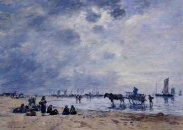 Berck, the Arrival of the Fishing Boats Artwork by Eugène-Louis Boudin