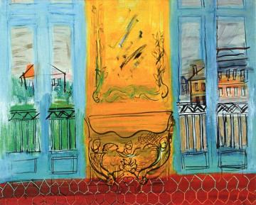 Yellow Console between Two Windows Artwork by Raoul Dufy