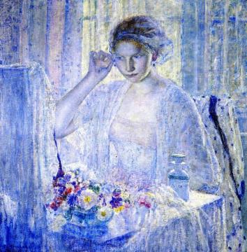 Girl With Earrings Artwork by Frederick Carl Frieseke