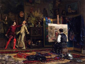 In The Artist's Studio Artwork by Julius LeBlanc Stewart