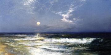 Moonlit Seascape Artwork by Thomas Moran