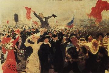 Demonstration on October 17, 1905 (Sketch). Artwork by Ilya Yefimovich Repin