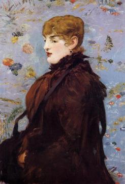 Autumn, Portait of Mery Laurent in a Brown Fur Cape Artwork by Edouard Manet