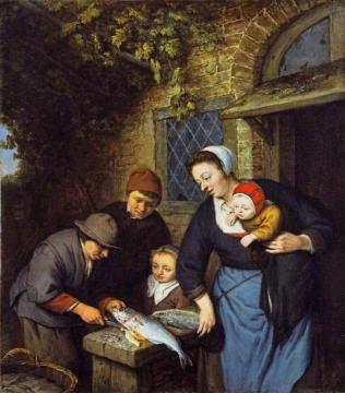 Buying Fish Artwork by Adriaen van Ostade