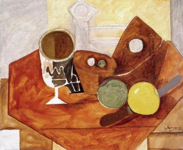 Glass And Fruit Artwork by Georges Braque
