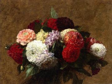 Dahlias Artwork by Henri Fantin-Latour