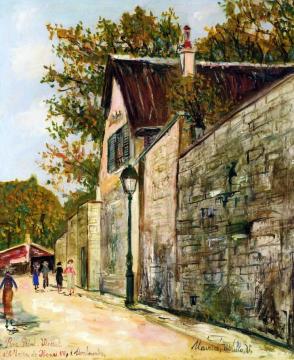 The Rue Saint-Vincent and the House of Henri IV in Montmartre Artwork by Maurice Utrillo