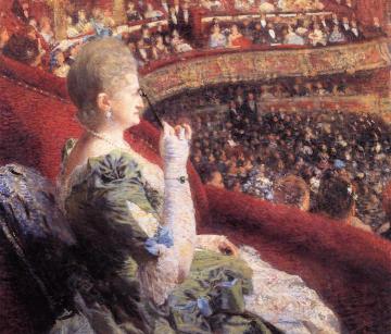 Madame Edmond Picard in Her Box at Theatre de la Monnaie Artwork by Theo van Rysselberghe