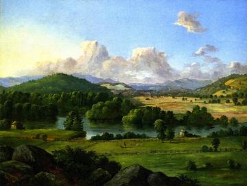 River Running between Pastures Artwork by Christopher Pearse Cranch