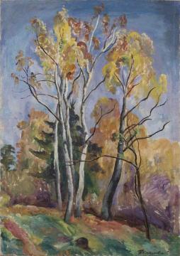 Birches in autumn Artwork by Pyotr Konchalovsky