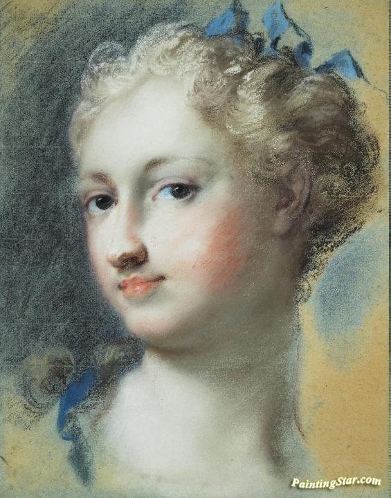 Head of a Fair-Haired Woman Artwork by Rosalba Carriera