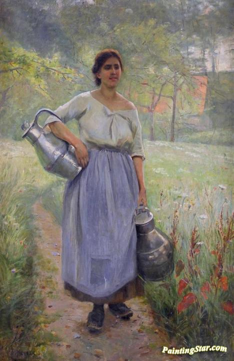 The Milkmaid Artwork by Axel Hjalmar Ender