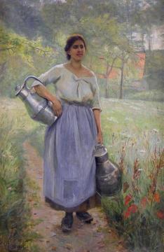 The Milkmaid Artwork by Axel Hjalmar Ender