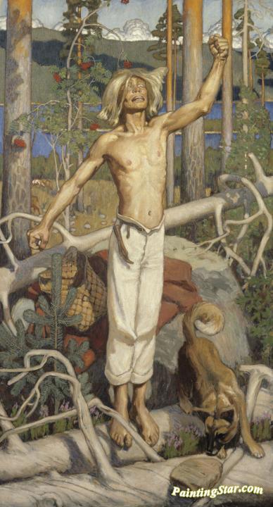 Kullervo cursing Artwork by Akseli Gallen-Kallela