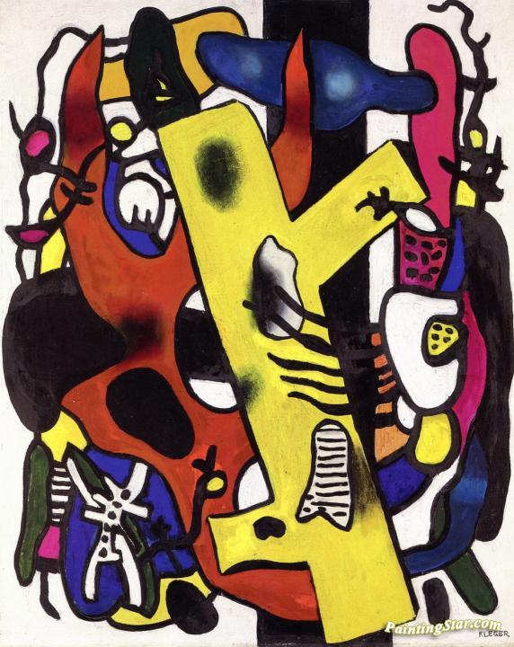 Composition in Black and Yellow Artwork by Fernand Léger