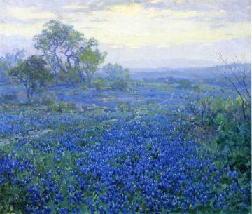 A Cloudy Day, Bluebonnets near San Antonio, Texas Artwork by Julian Onderdonk