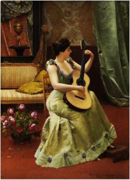 The Guitar Player Artwork by Georges Croegaert