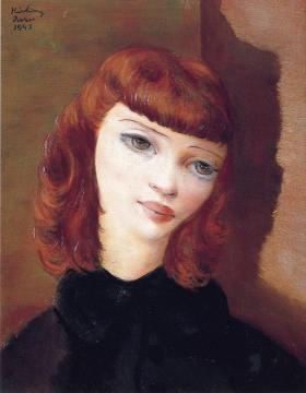 Portrait of a Red Headed Woman Artwork by Moise Kisling