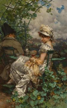 Afternoon Tea in the Garden Artwork by Frederik Henrdik Kaemmerer