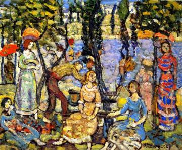 Group of Figures Artwork by Maurice Prendergast