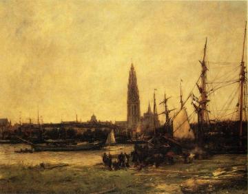View of Antwerp Artwork by Antoine Vollon