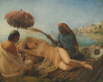 Odalisque Fanned By Her Slaves Artwork by Francois-Auguste Biard