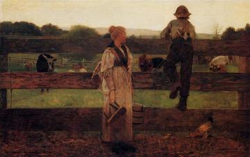 Milking Time Artwork by Winslow Homer