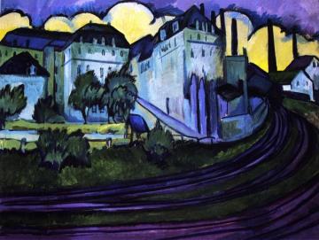 Einfahrt zum Altstädter Güterbahnhof Dresden Artwork by Ernst Ludwig Kirchner