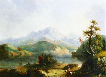 Rocky Mountain Scene, Wind River Mountains Artwork by Alfred Jacob Miller