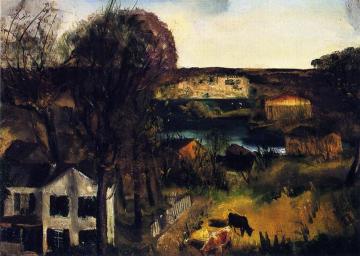 Hudson at Saugerties Artwork by George Wesley Bellows
