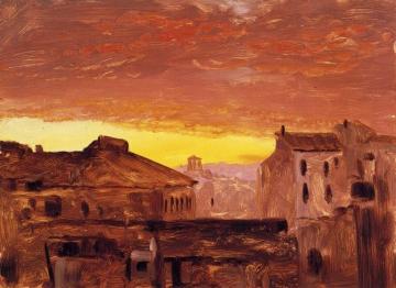 Rooftops at Sunset, Rome, Italy Artwork by Frederic Edwin Church