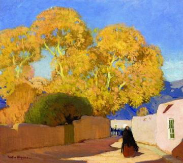 Canyon Drive, Santa Fe Artwork by Victor Higgins