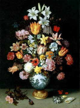 A Still Life of Flowers in a Wan-Li Vase Artwork by Ambrosius Bosschaert
