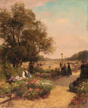 Quai Aux Fleurs Artwork by Alfred Stevens