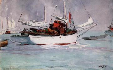 Sponge Boats, Key West Artwork by Winslow Homer