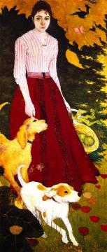 Andrée Bonnard with her Dogs Artwork by Pierre Bonnard
