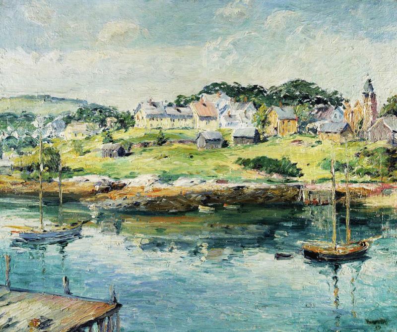 Rockport Harbor, Maine, 1919 Artwork by Max Kuehne