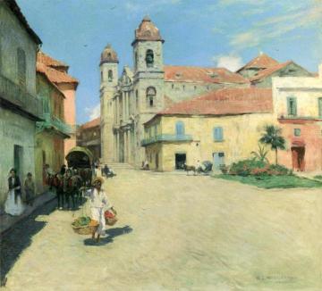 Havana Cathedral Artwork by Willard Leroy Metcalf