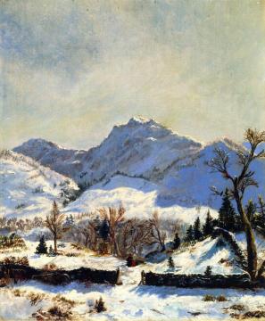 A Winter View from Newburgh, New YOrk Artwork by Louis Remy Mignot